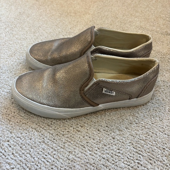 Vans Shoes - Vans Women’s Gold Metallic Slip-On Shoes Sparkly Size 7